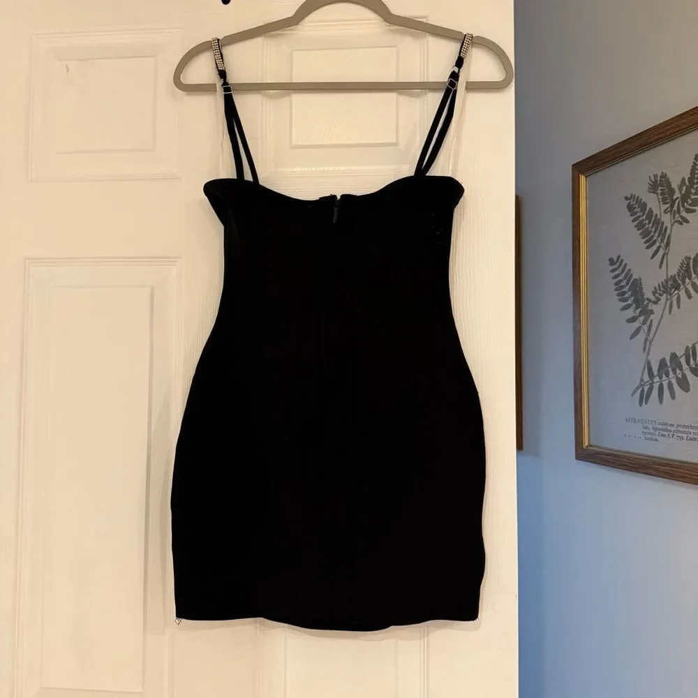 Revolve Superdown Pollie Black Rhinestone Mini Dress - Picture 3 of 5